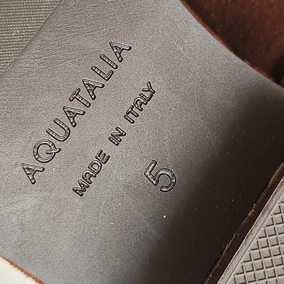 Aquatalia ankle boots 5 brown suede chocolate luxury comfort Made Italy new $495 - Picture 14 of 15